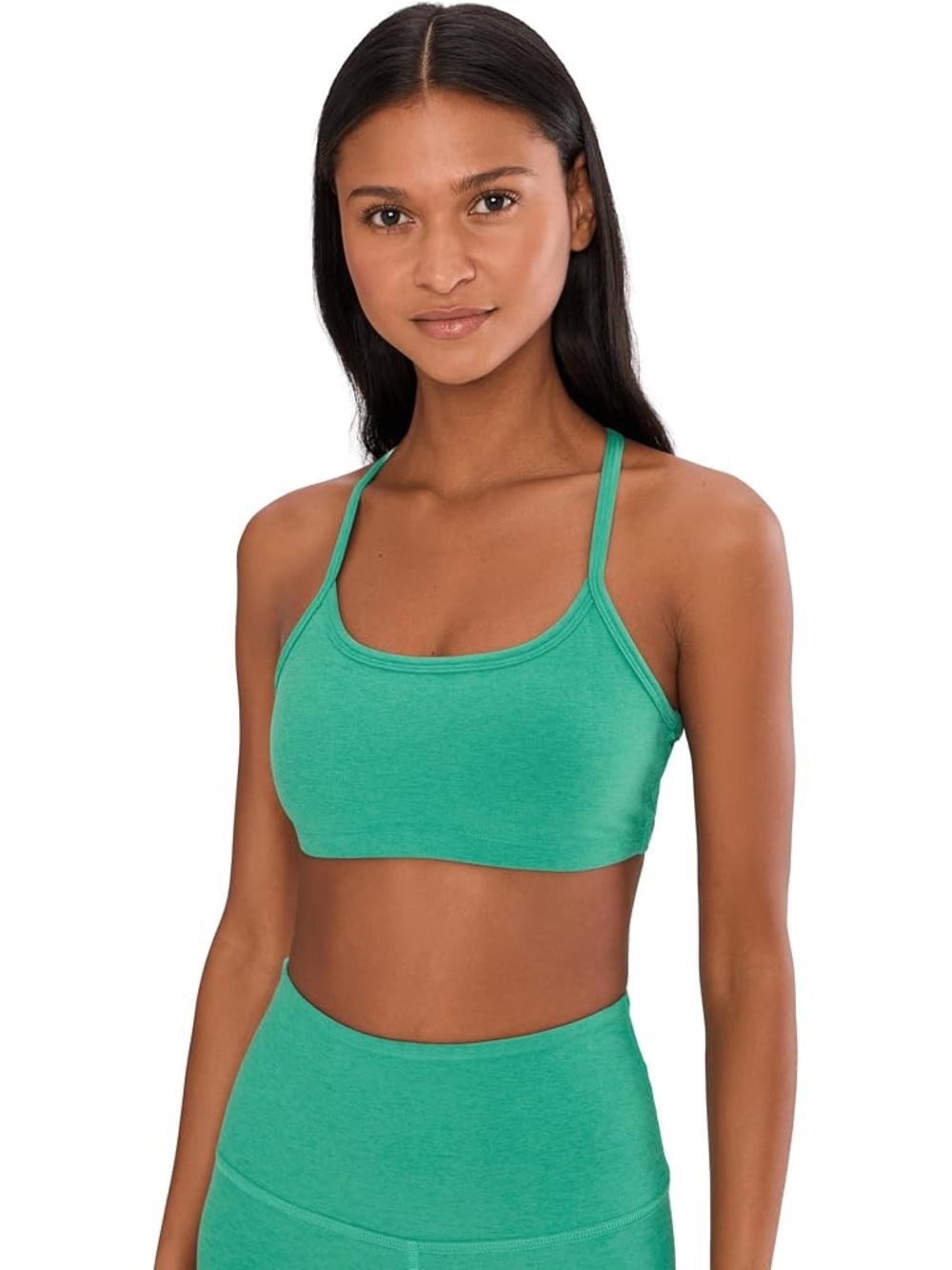 Beyond Yoga Slim Racerback Bra - Bright Emerald Heather XS